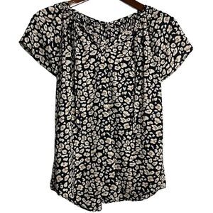 Waterschic Fantasy Fluttering Floral Blouse Black and white Size Small